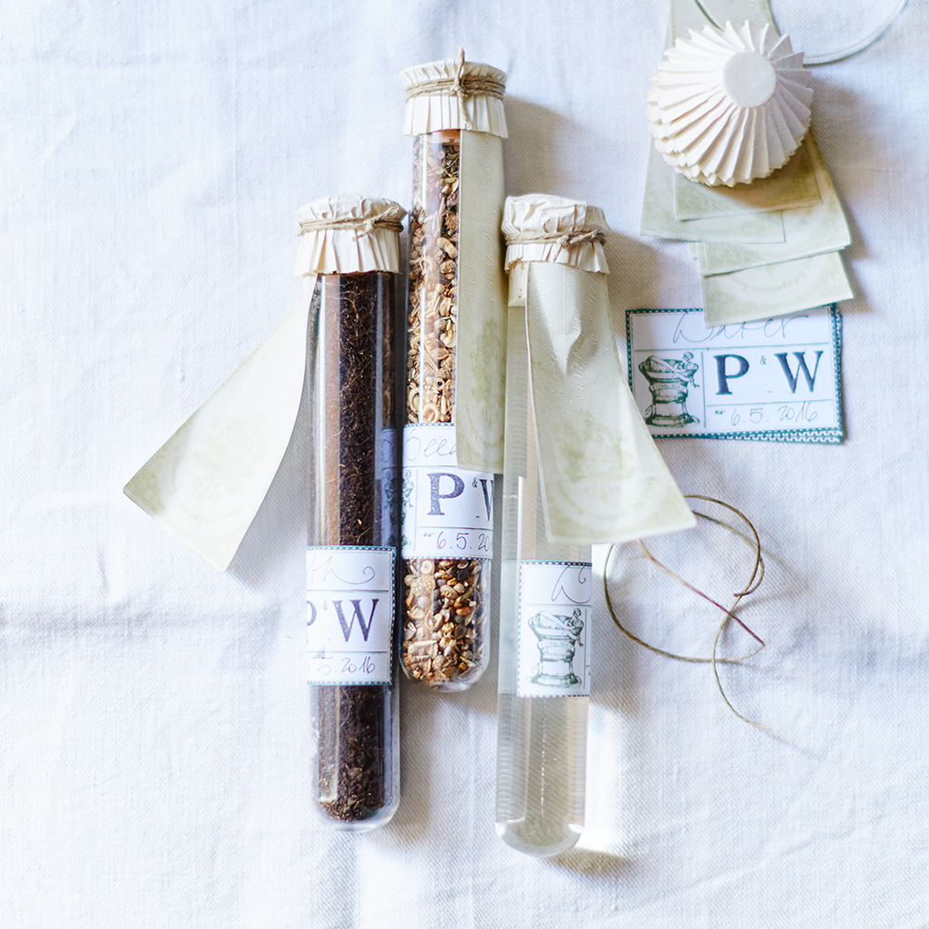 Test Tube Wedding Favors: Earth, Seeds, & Water