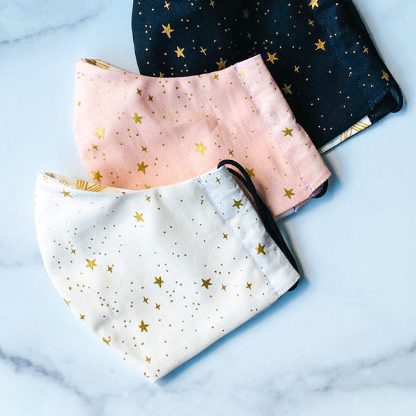 Handmade Face Coverings in Starry Prints